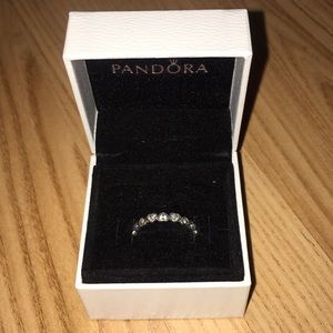 Stackable pandora ring with hearts